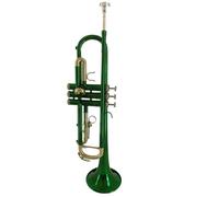 Green Trumpet Colorful Gold Key Brass Trumpet B Flat Trumpeta With Gloves Cloth Piston Brush