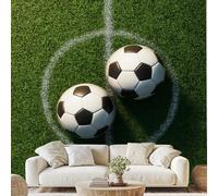 Green Turf Football Stadium Mural World Cup Soccer Wallpaper 300x210 cm Sports Theme Wall Decals Peel and Stick Wall Art for Bedroom Kitchen Bathroom Stickers Home Decor gu208l
