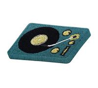 Green Turntable Patch Iron On | DJ Mixer Badge, Old School Embroidery, Retro Patch, Vintage Music Sew-On - Finally Home