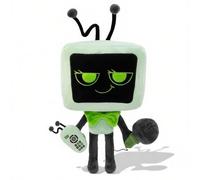 Green TV Man Plush Toy with Microphone, Soft Stuffed Character Doll for Kids, Anxiety Relief Pillow, Bedroom Decor & Birthday Gift for Fans