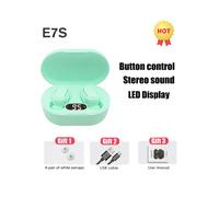 (green) TWS E7S Fone 5.3 Bluetooth Earphones Wireless Headphones Noise Cancelling Earbuds with Mic Wireless Bluetooth Headset for Xiaomi