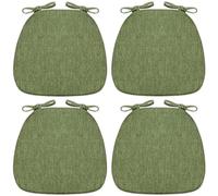 Green U-Shape Memory Foam Dining Chair Cushions, Set of 4, 17x16.5 Inches, Ties for Secure Fit, Comfortable Kitchen Chair Pads, Dining Room Accessories
