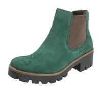 (Green, UK 5) Ladies Rieker Chunky Gusset Detailed Heeled Ankle Boots 79265