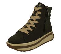 (Green, UK 5) Ladies Rieker Chunky Platform Fleece Lined Ankle Boots W0962