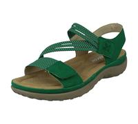 Rieker Ladies Rieker Casual Hook and Loop Strap Sandals 64870 - Green - UK 6