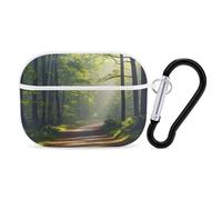 Green Under The Sunshine Earbuds Organizer Shockproof Protective Airpods Pro Cover with Carabiner Clip Anti Fall Carrying Earphone Case Cover for Airpods Pro 2nd Generation White