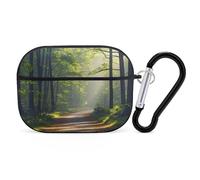 Green Under The Sunshine Earbuds Organizer Shockproof Protective Airpods Pro Cover with Carabiner Clip Anti Fall Carrying Earphone Case Cover for Airpods Pro 2nd Generation Black