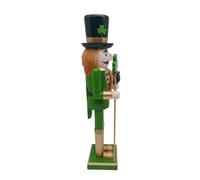 Green Uniform Decoration 38cm Holiday Nutcracker Wood Irish Figurine Patrick's Day Puppet Toy Decoration