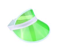 Green Unisex Neon Sun Visor Hats Bright Assorted Colours for Summer Sports, Pub Golf, Cycling, 80s Fancy Dress, Festivals, Hen Party Accessories