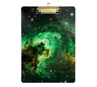Green Universe Starry Sky auto clipboard Standard Hole for Football Softball Coaching Size 9 x 12 Gold