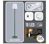 Urbn-Living Urbnliving Usb Colour Changing Accent Floor Lamp With 10 Led Lights, Ip44 Indoor & Outdoor Use Energy-Efficient Night Light- Green
