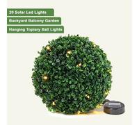 Green Uv Stable Artificial Rose Flower Balls Hanging Topiary Garden Basket Plant