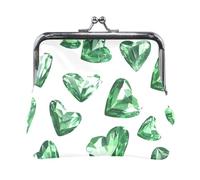 Green Valentine Roses Small Leather Coin Purse Unique Mini Change Wallet Coin Pocket for Women