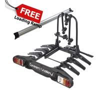 Green Valley Discovery 4 Bike Cycle Carrier Rack, Tow Bar Mounted 13 Pin E Bikes