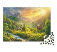 Green Valley Family Puzzles 1000 Pieces with High Definition Print Jig Saws Sunny Valley for Educational Game Decompression As Frameable Puzzles 52x38cm/1000pcs