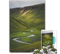 Green Valley River Landscape Classic Wooden Puzzle for Adults, 300 Pieces | Adult Jigsaw Puzzle: shared puzzle challenge, screen-free home activity.