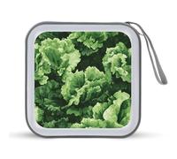 Green Vegetables Camouflage Portable CD Case Holder 48 Capacity Travel DVD Storage Boxs Wallet Bag
