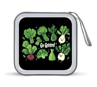 Green Vegetables Portable CD Case Holder 48 Capacity Travel DVD Storage Boxs Wallet Bag