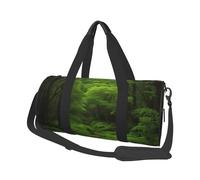 Green Vegetation Printed Round Travel Duffel Bag Large Overnight Weekend Bags for Hiking, Vacations, Gym, Sports