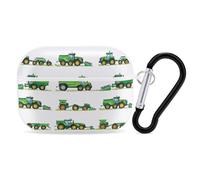 Green Vehicle Construction Tractor Earphone Case PC Bluetooth Earbud Cove Headphone Cases Compatible with Airpods Pro White-style