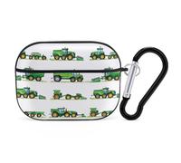 Green Vehicle Construction Tractor Earphone Case PC Bluetooth Earbud Cove Headphone Cases Compatible with Airpods Pro Black-style