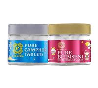 Green Velly Camveda Pure Camphor + Pure Bhimseni Camphor 100g Each (100gX2) | 100% Pure Camphor | Purifying Spiritual Fragrance for Pooja/Puja | Leaves No Residues or Ashes (Combo Pack)