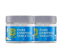 Green Velly Camveda Pure Camphor Round Tablets Jar-100gm (50gmX2) - Camphor for Pooja, Original -Leaves No Residue or Ashes - (Pack of 2)