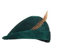 Green Velvet Hat with Feather Robin Hood King of Thieves Hunter Medieval Fairy Tale