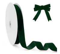 Green Velvet Ribbon,Valentine's Day Ribbons for Gift Wrapping,Gift Wrapping Ribbon for Mother's Day,20mm x 25Yard Green Ribbons,Christmas Velvet Ribbon
