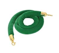 Green Velvet Stanchion Rope for Crowd Control - Premium Queue Barrier with Hooks for Events and Celebrations Post Ropes(Gold Hook,5ft/155cm)