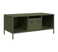 vidaXL Coffee Table Olive Green 101.5x50x43.5 cm Cold-rolled Steel