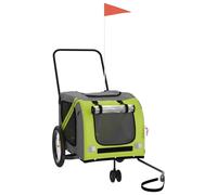 (green) vidaXL Dog Bike Trailer Bicycle Trailer Bike Carriage Oxford Fabric and Iron