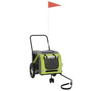 (green) vidaXL Dog Bike Trailer Bicycle Trailer Bike Carriage Oxford Fabric and Iron
