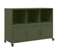 (green) vidaXL Sideboard Storage Cupboard Side Cabinet Highboard Olive Green Steel
