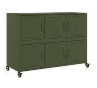 (green) vidaXL Sideboard Storage Cupboard Side Cabinet Highboard Olive Green Steel