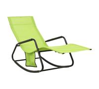 (green) vidaXL Sun Lounger Outdoor Sunbed Patio Lounge Bed Day Bed Steel and Textilene