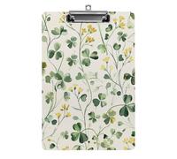 Green Vine Pattern Clipboard, A4 Acrylic Clipboards with Hanging Hook, Ultra Lightweight & Shatterproof Writing Board for Office, Nurses, 8.5" X 12.5"