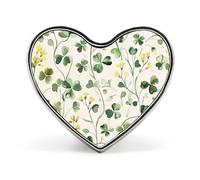 Green Vine Pattern Heart Pin, 1 Inch Metal Love Lapel Pins - Lightweight, Smooth Edges, Versatile Badge Brooch for Jackets, Shirts, Bags, Gifts for Friends, Family