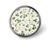 Green Vine Pattern Lapel Pin, Metal Round Badge Lightweight, Fashionable Brooch Pins for Clothing, Ideal Gift for Family & Friends