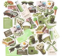 Green Vinyl Laptop Stickers Supplies - 120 Pcs Cute Waterproof Art Stickers Aesthetic Stuff Tulip Bowtie Decals for Adults Girls Phone Bike Case Computer Car Scrapbook Accessories Luggage Decor