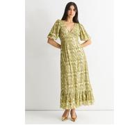 Green Viscose Animal Jacquard Occasion Midi dress Gini London Green 12