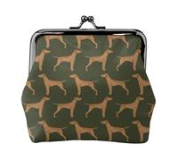 Green Vizsla Dog, PU Leather Coin Purse, Small Wallets, Change Pouch with Kiss Lock Clasp Buckle, Change Purse