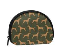 Green Vizsla Dog, Women's Storage Bag Shell Makeup Bag Small Coin Purse Shell Change Pouch
