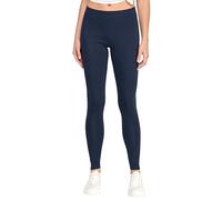 GREEN VOYAGE Women's GOTS Certified Organic Cotton Mid Rise Super Soft Knit Leggings, Blue, Large