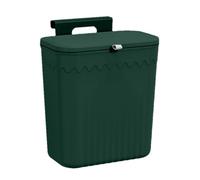Green Wall-Mounted Compost Bin with Lid - Hanging Trash Container for Kitchen Counter
