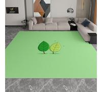 Green Washable Carpet Living Room Area Rugs, 60 x 90 cm Simple Leaf Texture Short Pile Rugs Non-slip Soft Decorate Carpet Ideal for Living Room Bedroom Nursery Kids Baby Room