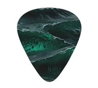 Green water waves Durable guitar picks - three thicknesses of thin, medium and thick are available, suitable for guitar, bass, electric guitar and ukulele