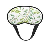 Green Watercolor Olive Branch Pattern, Full Eye Covers Light Blocking Eye Masks Blackout Sleep Eye Muffs