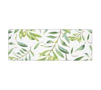 Green Watercolor Olive Branch Pattern,Mouse Pad Large Desk Pad Computer Keyboard Mouse Mat With Non Slip Rubber Base 30 x 80 cm