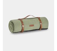VonShef Picnic Blanket, Green Herringbone Large Outdoor Rug with Waterproof Backing, 8 Person Weatherproof Picnic Mat with Faux Leather Handle, Water Resistant Camping Accessories, 200x220cm